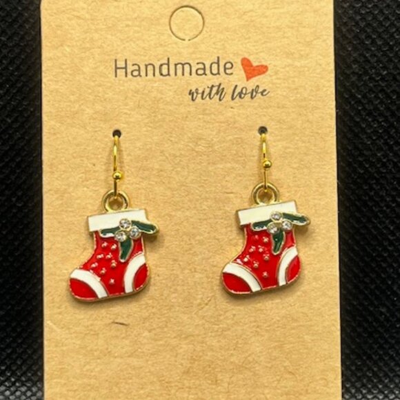 Christmas Stocking Earrings - Picture 1 of 3